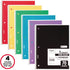 Mead Spiral Notebook, 4 Pack, 1-Subject, Wide Ruled Paper, 7-1/2" x 10-1/2", 70 Sheets per Notebook, Colors Will Vary (72873) by Mead