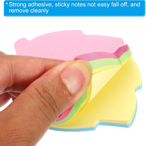 PATIKIL 3.5 x 2.7 Inch Leaf Shape Sticky Notes, 12 Pads Cute Self-Stick Memo Pads, 100 Sheets/Pad, 4 Colors