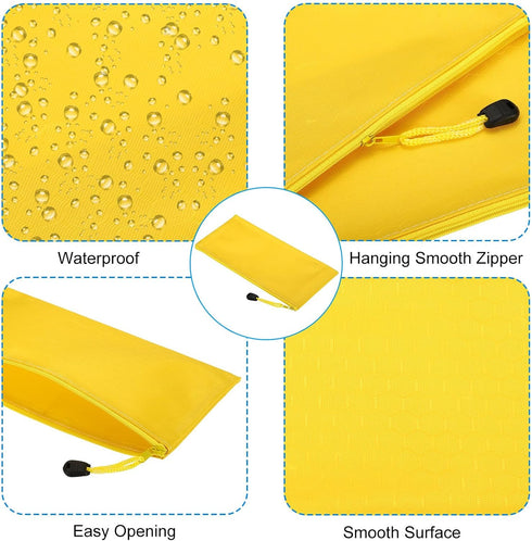 PATIKIL Waterproof Zipper File Bags, 3 Pack A6 Document Holders Pencil Pouch for Office, Yellow