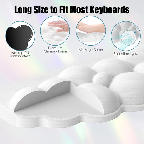 Set, Ergonomic Wrist Rest for Keyboard and Mouse, Soft Memory Foam Cloud Keyboard Stand Pad with Wrist Rest Easy