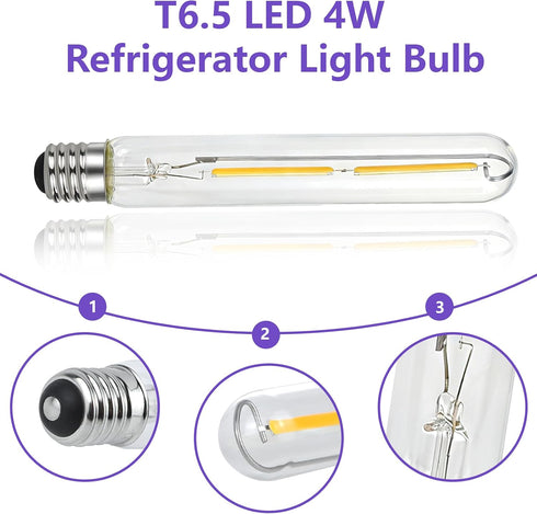 BUMLLASHOP bulb T6.5 E17 Dimmable Bulbs 4W, Bulb Light replacement Tubular Light LED Appliance It is suitable for wall