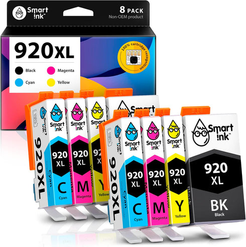 Smart Ink Compatible Ink Cartridge Replacement for HP 920 XL 8 Combo Pack (2 Black, 2 Cyan, 2 Magenta, 2 Yellow) for