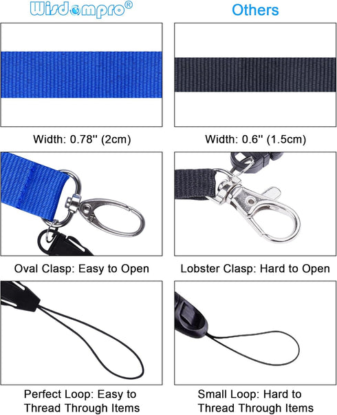 Wisdompro Office Lanyard, 5 Pack 23 inch Quick Release Neck Strap with Detachable Buckle, Assorted Colors