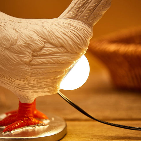Oriamde Chicken Egg Lamp Funny Lifelike Resin Night Light - The Chicken Lays A Glowing Egg Gift Home Decoration