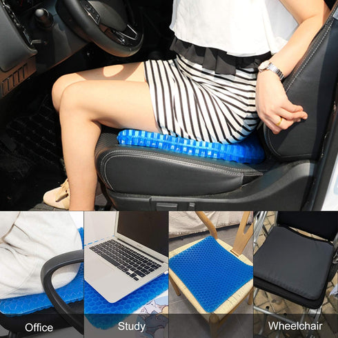HST Gel Seat Cushion, Egg Seat Cushion with Non-Slip Cover,Ventilation Breathable Honeycomb for Pressure Relief