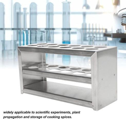 Test Tube Rack, 12 Holes Metal Holder for Test Tubes, Solid 304 Stainless Steel, 3 Tiers, 6.3 x 3.3 x 2.4in