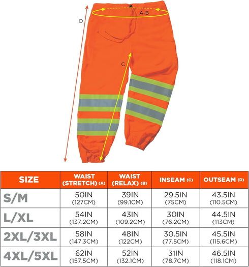 Ergodyne unisex adult Two-tone Class E Pants Orange Small-Medium US