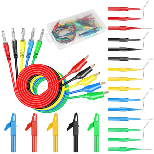 Linkstyle 25PCS Back Probe Kit, Multimeter Back Probes Pin 4mm Banana Plug to Alligator Clip
