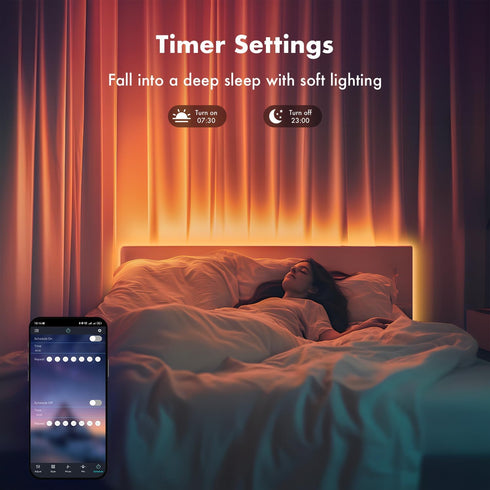 2025 100FT 960LEDs APP+44Key Dimming Decor(2Rollsof50FT) LED Lights for Bedroom, Double Row RGB Strip Lights Music Sync