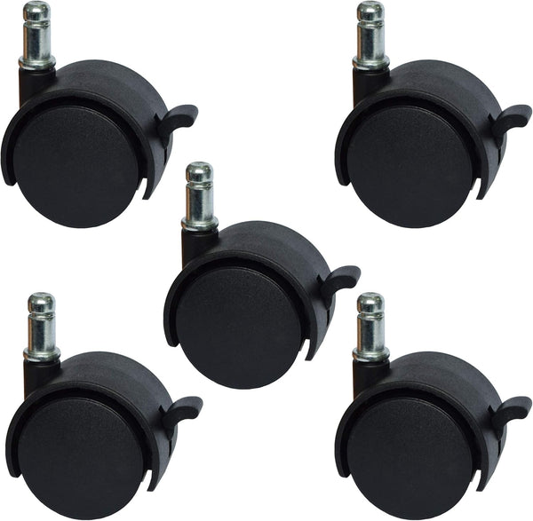 MySit 2" Replacement Office Chair Caster Wheels with Brake, Set of 5