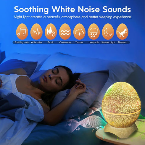 Rossetta Galaxy Projector, Star Projector for Bedroom, Night Lights for Kids Room with White Noise, Bluetooth Speaker
