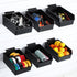 6 Pack Slatwall Bins with Hooks Set, Wall Mounted Storage Bins for Organizing Accessories, Tools, Office, Black