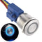 APIELE 22mm Latching Push Button Switch, 12V Angel Eye Ring Light LED Waterproof, 1 Pack (Blue)