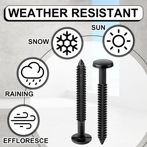 Blulu 36 3 Inch Pcs Vinyl Shutter Fastener Window Panel Peg Lok Pin Pegs Screws Shutter Spikes Anchor (Black)