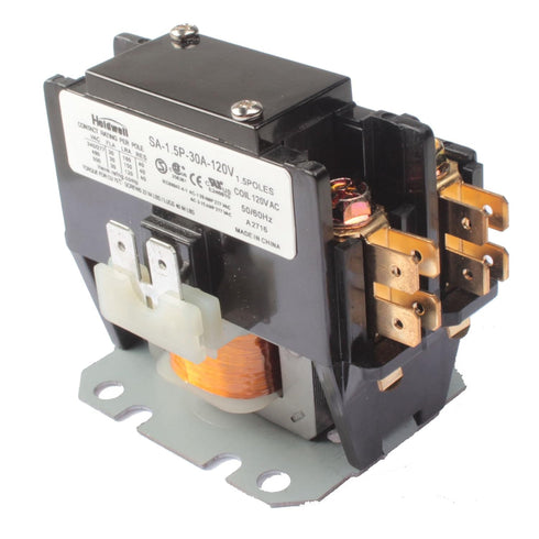 Holdwell SA-1.5P-30A-120V 1.5 Pole Normally Open Double Make 30 Amp 120V Coil Air Conditioner Contactor