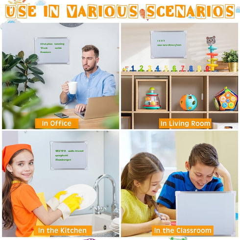 Fuutreo 10 Pcs Small White Board Dry Erase, 8.5" x 11" Magnetic Dry Erase Board for Fridge, 10 Markers, 20 Magnets