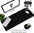 Large Gaming Mouse Pad with Coasters + Cable Clips, Black Leopard Print Extended Mousepad (31.5 x 11.8) with Stitched