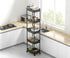 5-Tier Sooyee Plastic Rolling Utility Cart with Wheels, Multi-Functional Storage Trolley for Office, Living Room