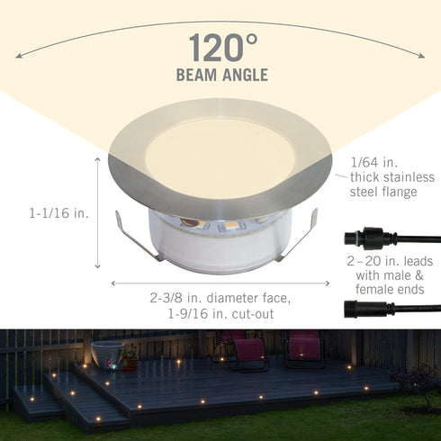 2 3/8" (60mm) 224124 Armacost Lighting Portico White Recessed Outdoor LED Light