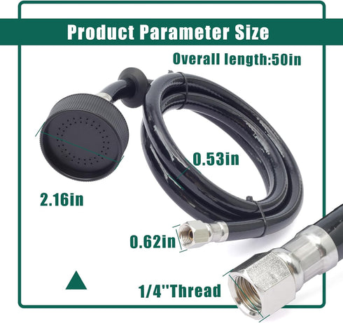 YUXIVCNE 2 1/4" Commercial Pcs Shampoo Bowl Sprayer Head Thread with Black Rubber Hose to Faucet for Salon Barber Shop