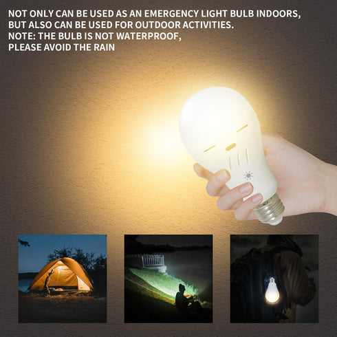 Rechargeable Light Bulbs with Remote Control, 700LM, 2600mAh Battery Emergency Light Bulb, 2 Pack