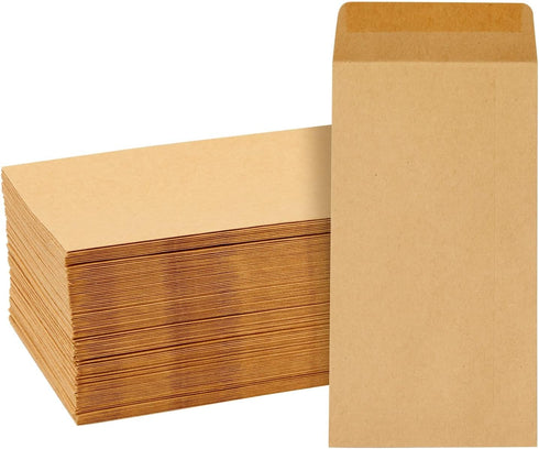 Juvale 100-Pack Brown #7 Small Money Envelopes, 3.5 x 6.5 Inches for Budgeting and Money Saving Challenges