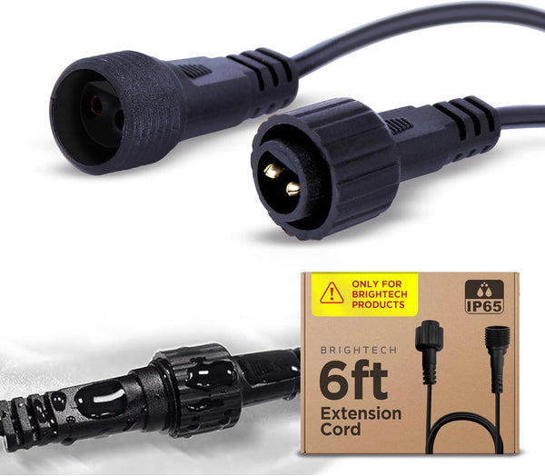 Brightech Ambience Pro Waterproof Extension Cable for Solar Outdoor String Lights, 6 Ft