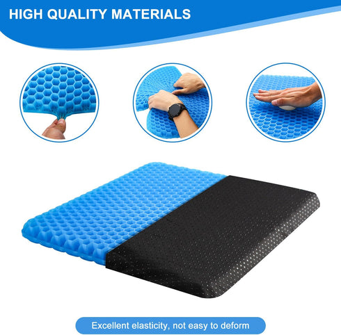 Gel Seat Cushion for Long Sitting, Extra Large Cool Cushion for Office Chair, Car Seat, Sciatica Pain Relief
