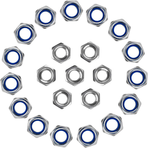 200 Pieces M3 x 0.5mm 304 Stainless Steel Self-Lock Nylon Inserted Hex Lock Nuts