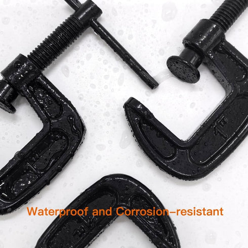 Zeromall 1-Inch Set, 0.8-Inch Building(8Pcs) C-Clamp Heavy-Duty Cast Iron C-Clamps with Throat for Woodworking