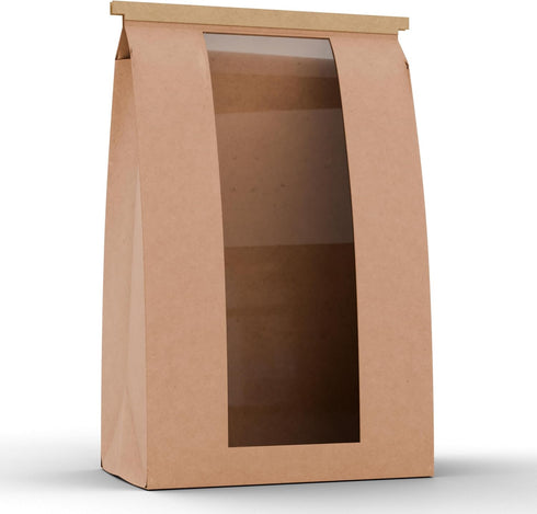 100 Pack 14x8.3x3.5 inches, Packaging, 500 Large Kraft Paper Bread Bags for Homemade Bread Sourdough Bread Bags