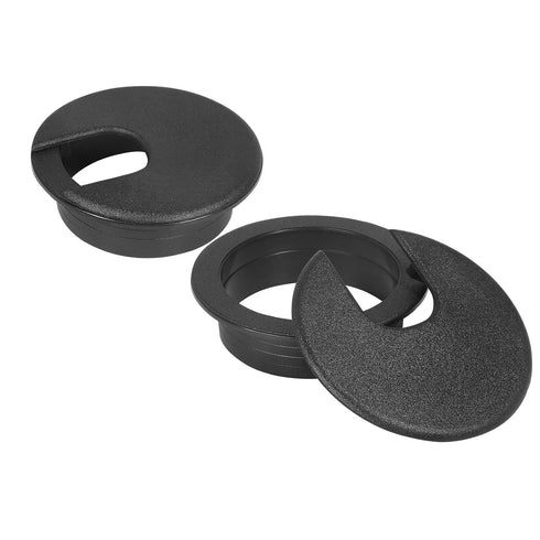 JTemgle 2" Black Desk Grommet, Plastic Cable Hole Cover Computer Table Cord Wire