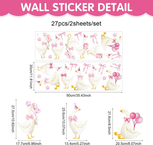Goose Wall Stickers Watercolor Geese Wall Decals Goose Birthday Decorations Peel and Stick Boho Nursery Wall