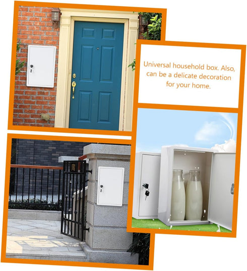 Mailbox Package Lockable Outdoor Plastic Milk Box for Wall Mounted Fresh Dairy Holder Decorative and Functional Design