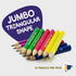 Short Jumbo Kids Pencils for Preschoolers, Kindergarten, Toddlers & Beginners - 12 Fat Pencils and 1 Sharpener & Eraser, HB Pencils, Triangle Grip, Big Pencils (Multicolor) by Pencil Buddies
