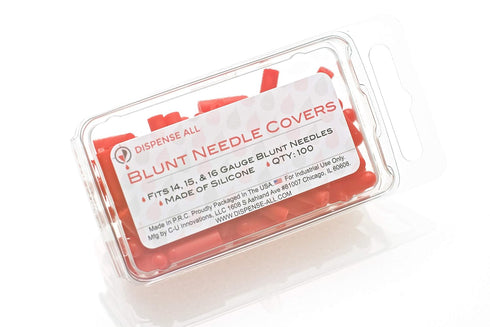 Blunt Needle Covers, Red, Fits 14, 15, & 16 Gauge, QTY 100