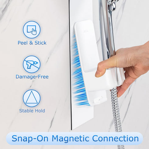 RUOFEI 5-Section Modular Magnetic Handheld Shower Head Holder, Customizable Sliding Rail with Tool-Free Adhesive