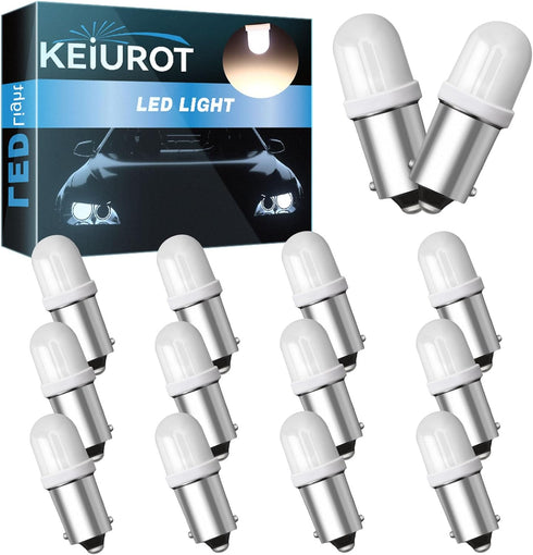 Keiurot GE44 47 Bulb BA9S DC AC 6.3V 6V Pinball Machine Light Bulb Warm White Nonpolarity Pack of 15