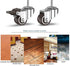 GBL 1" Small Caster Wheels with 2 Brakes + Screws M6x15mm - Set of 4, 90Lbs Low Profile Silent Casters
