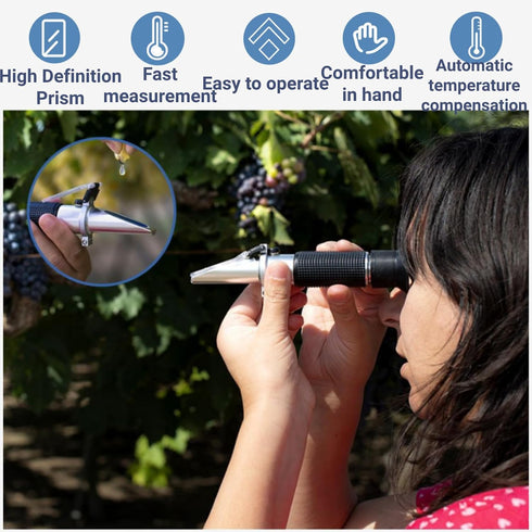 0 20% Honey Refractometer for Honey to Sugar Test Range with ATC for Most Liquid Sugar Tests