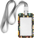 Generic Russian Nesting Dolls Flowers Vertical Badge Holder with Lanyard Plastic Sliding ID Card Name Tag Holder