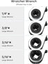 HVAC Service Wrench, Refrigeration Wrench Set 3/8" 5/16" 3/16" 1/4" Ratchet Curved Wrench Tool with 2 Hex Bit Adapter Kit UIInosoo for Air Conditioner, Refrigeration Equipment by Ullnosoo