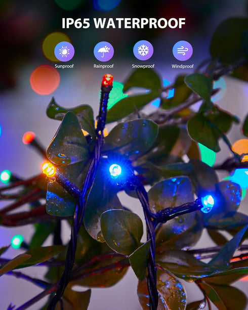 2 Pack 46Ft 120 8 IP65 Brightown Solar String Lights Outdoor, Each LED Solar String Lights for Outside with Modes