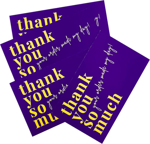 RXBC2011 2x3.5 Inches Pack 100 Your order made my day Cards Thank you card of Purple