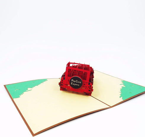 Red Jeep Pop Up Card - Birthday, Thank You, Love, Graduation, Anniversary, Romantic Cards for Man, Woman, Lady, Girl,