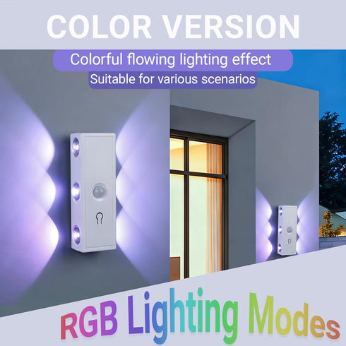 zuduoeoa Set 2, 7-Colors Motion Sensor Wall Light of RGB Rechargeable Battery Operated Wireless Wall Sconce, Magnetic