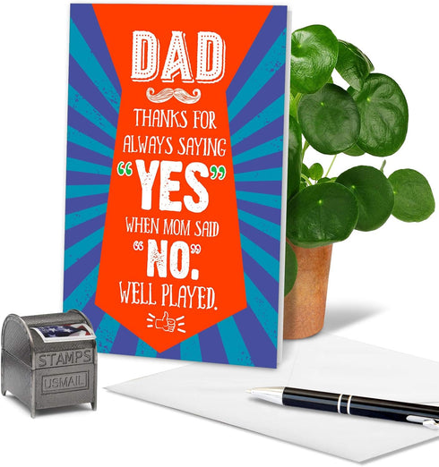 NobleWorks Funny Father's Day Card for Dad, Pa, Pop, Daddy - Humor Notecard with Envelope, Well Played C3141FDG