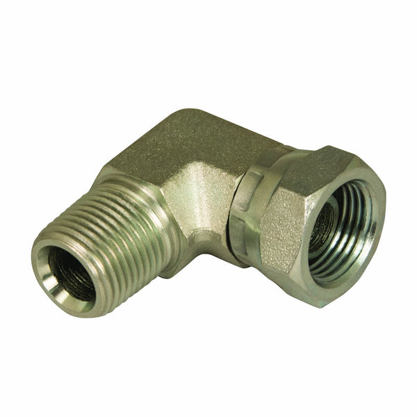 Apache 39005075 3/8" Male Pipe x 3/8" Female Pipe Swivel 90° Hydraulic Adapter