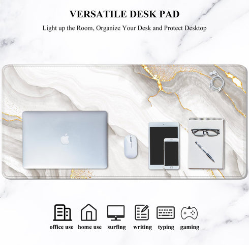 Auhoahsil Large Gaming Mouse Pad, XXL Desk Pad, 35 x 15 Inch, Waterproof Keyboard Mat