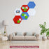 PATIKIL Hexagon Felt Board Tiles, 2 Pack Large Self Adhesive Wall Bulletin Pin Board for Home Office Classroom